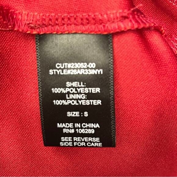 Trixxi mini dress red bohemian ruffle scoop neck lined flowy flattering size S - Picture 6 of 6